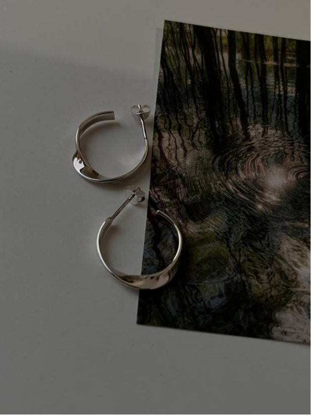 925 Silver Italian Twist Half Hoop Earrings