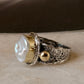 925 Sterling Silver Baroque Pearl Rustic Fusion Handcrafted Ring