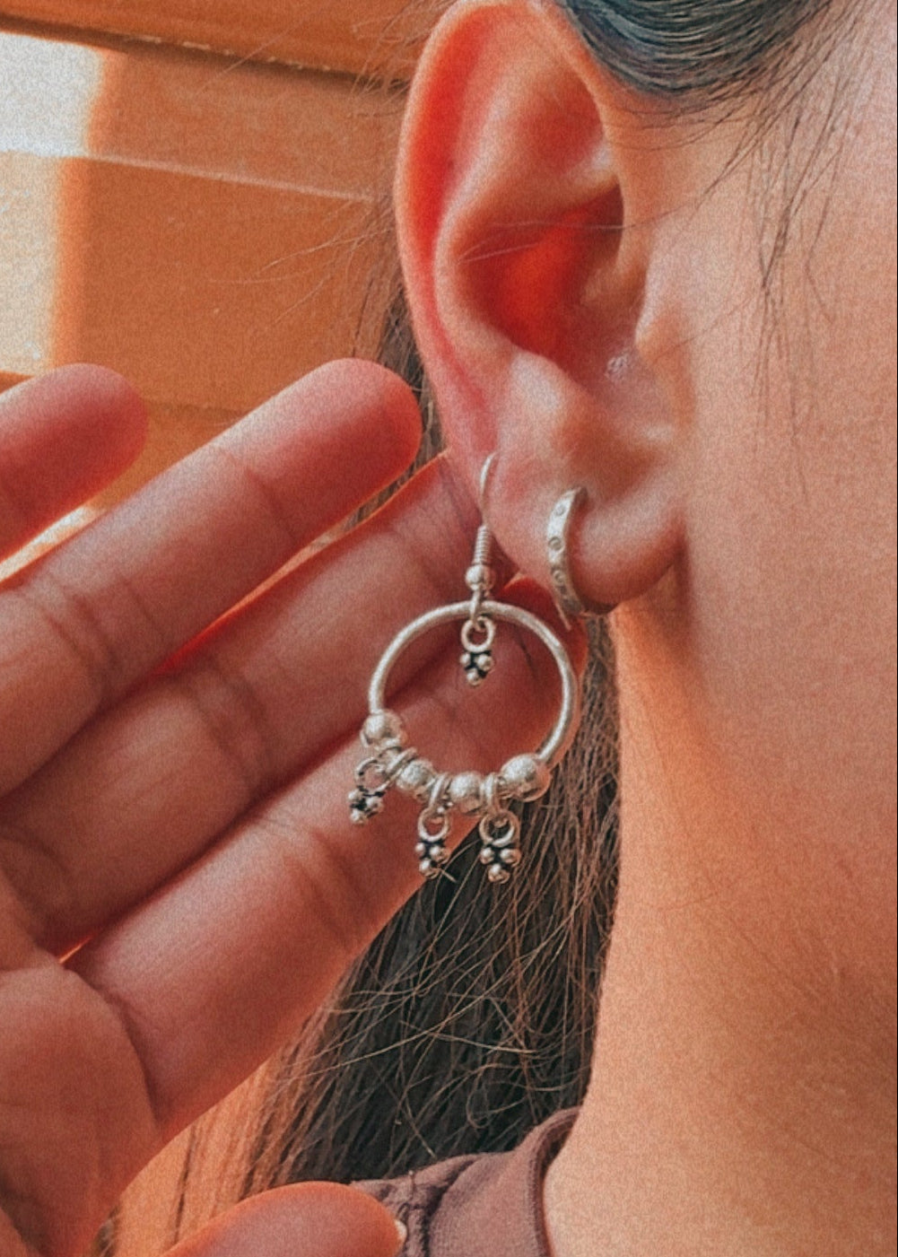 925 Sterling Silver Tribal Boho Rawa Charm Handmade Earrings