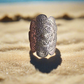 925 sterling silver adjustable ring with tribal mandala design