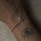 Handcrafted Silver Beads Bracelet with White Topaz North Star  