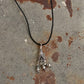 925 Sterling Silver Black Leather Cord Mandali Teekona Ghungroo Tribal Necklace