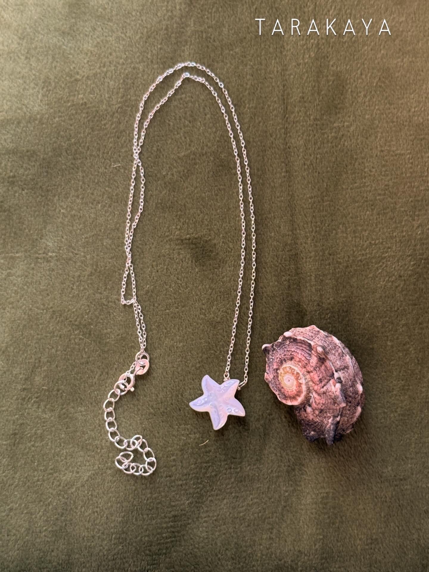 925 Sterling Silver Mother of Pearl Starfish Handcrafted Necklace