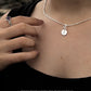 925 Sterling Silver Snake Dot Vintage Font Engraved Initial Necklace