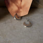 925 Sterling Silver Chunky Italian Textured Half Moon Hoops Earrings