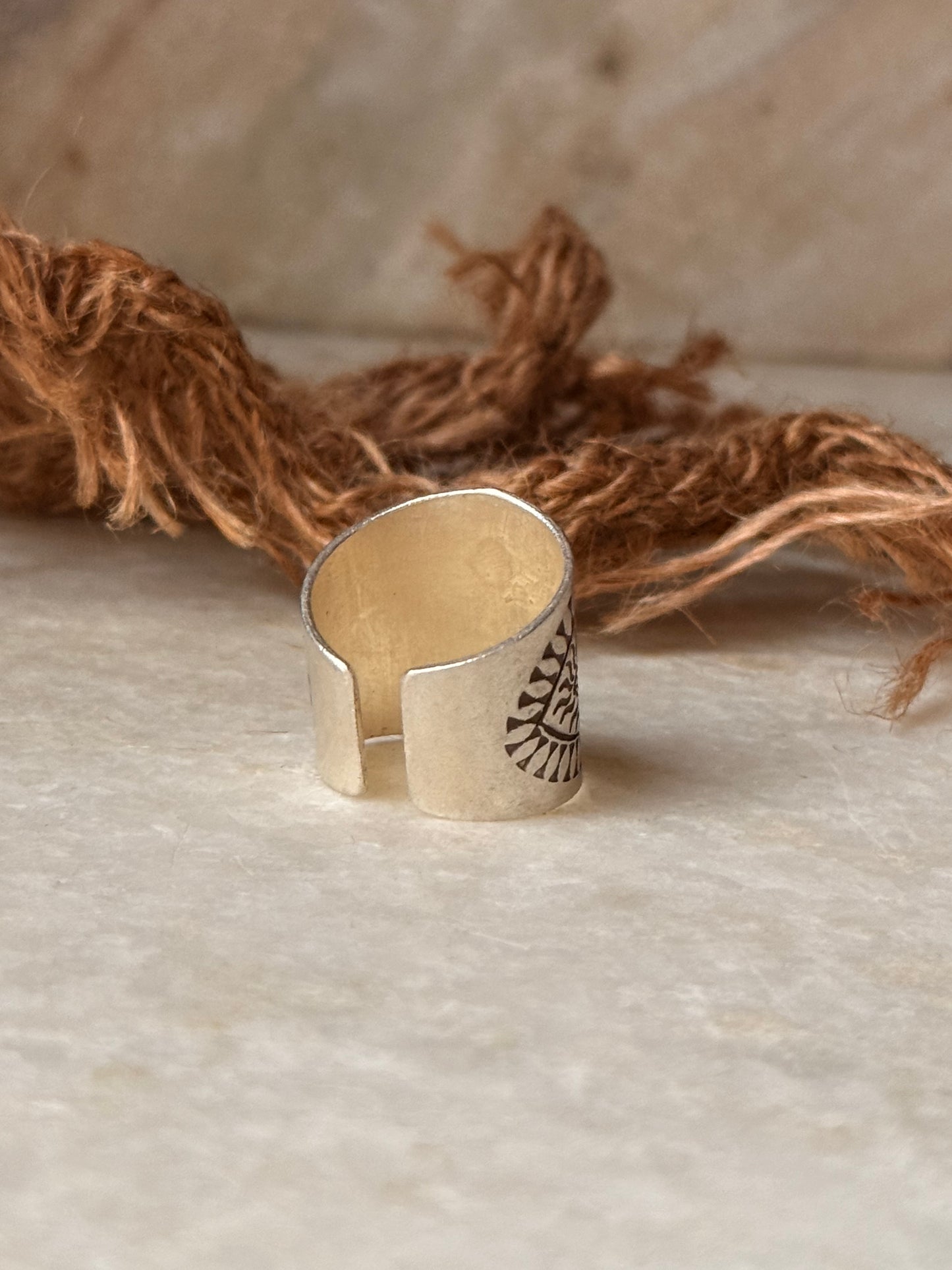 925 Sterling Silver Bohemian Imported Handcrafted Tribal Anant Mandala 2 Adjustable Ring