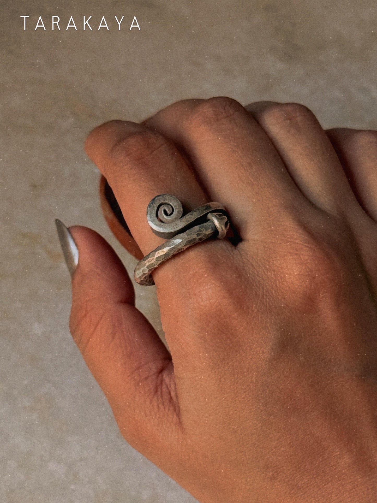 925 Sterling Silver Bohemian Rustic Spiral Arrow Hill Tribe Handcrafted Adjustable Ring