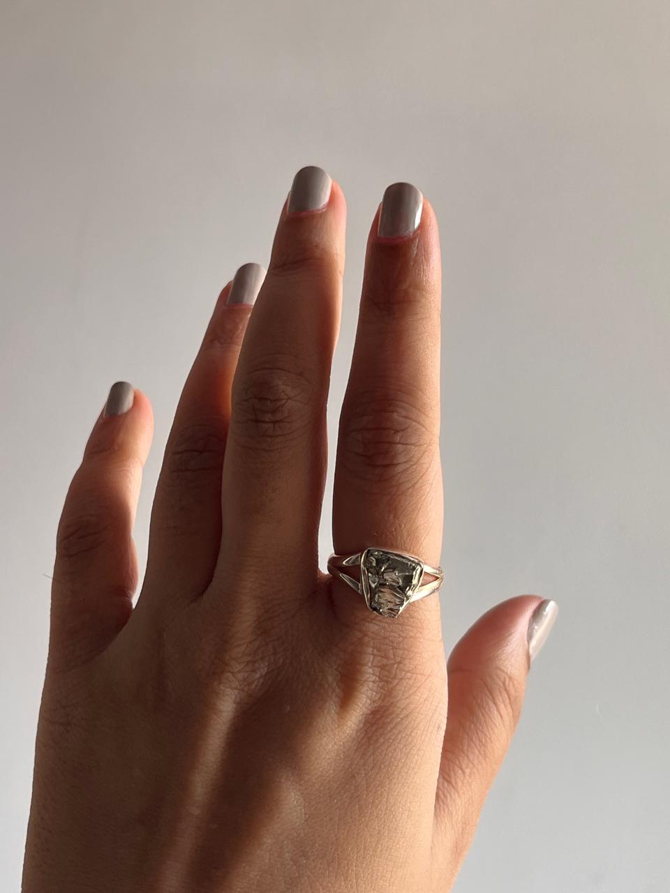 Pyrite Crystal Uncut Ring in Sterling Silver