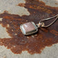 925 Sterling Silver Rose Quartz Square Pendant