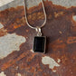925 Sterling Silver Black Onyx Rectangle Unisex Pendant