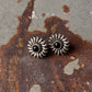 925 Sterling Silver Black Onyx Sun Statement Studs Earrings