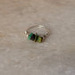 925 Sterling Silver Turquoise Chips With Silver Balls Wire Wrapped Handcrafted Ring