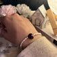 Garnet Heart Pearl Silver Bracelet for Love and Healing