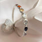 Silver Kada Bracelet with Seven Chakra Healing Stones