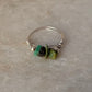 925 Sterling Silver Turquoise Chips With Silver Balls Wire Wrapped Handcrafted Ring