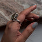 Green Amethyst Pear Shaped Ring in 925 Silver