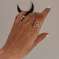 Chic duality silver ring with smooth, polished finish