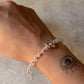 925 Sterling Silver Clear Quartz 4mm Silver Star Charm and Silver Disco Beads Bracelet - Beaded in Pure Silver 925 Wire