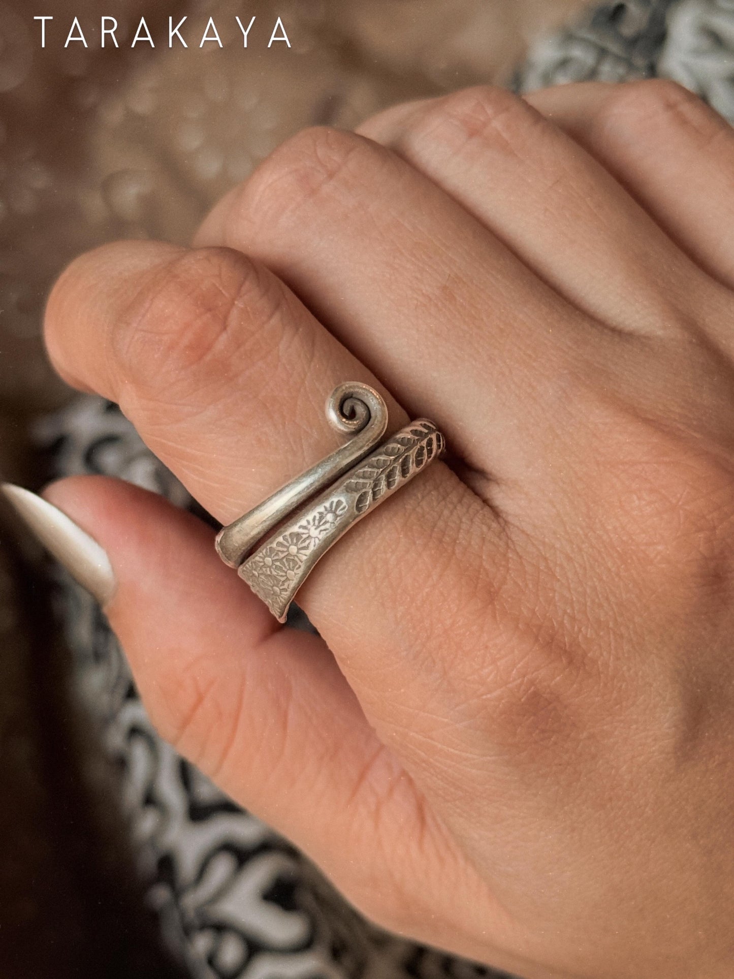 925 Sterling Silver Bohemian Hill Tribe Earth Song Spiral Handcrafted Adjustable Ring