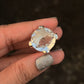 925 Sterling Silver Clear Quartz Solitaire Round Chunky Statement Ring