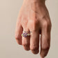 925 Sterling Silver Amethyst & Peridot Floral Wire Wrapped Handcrafted Ring