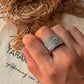 925 Sterling Silver Tribal Textured Fixed Wire Stack Band Ring