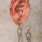 925 Sterling Silver Pink Tourmaline Wire Wrapped Boho Style Handcrafted Earrings
