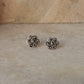 925 Sterling Silver Antique Plain Oxidised Boho Studs Earrings