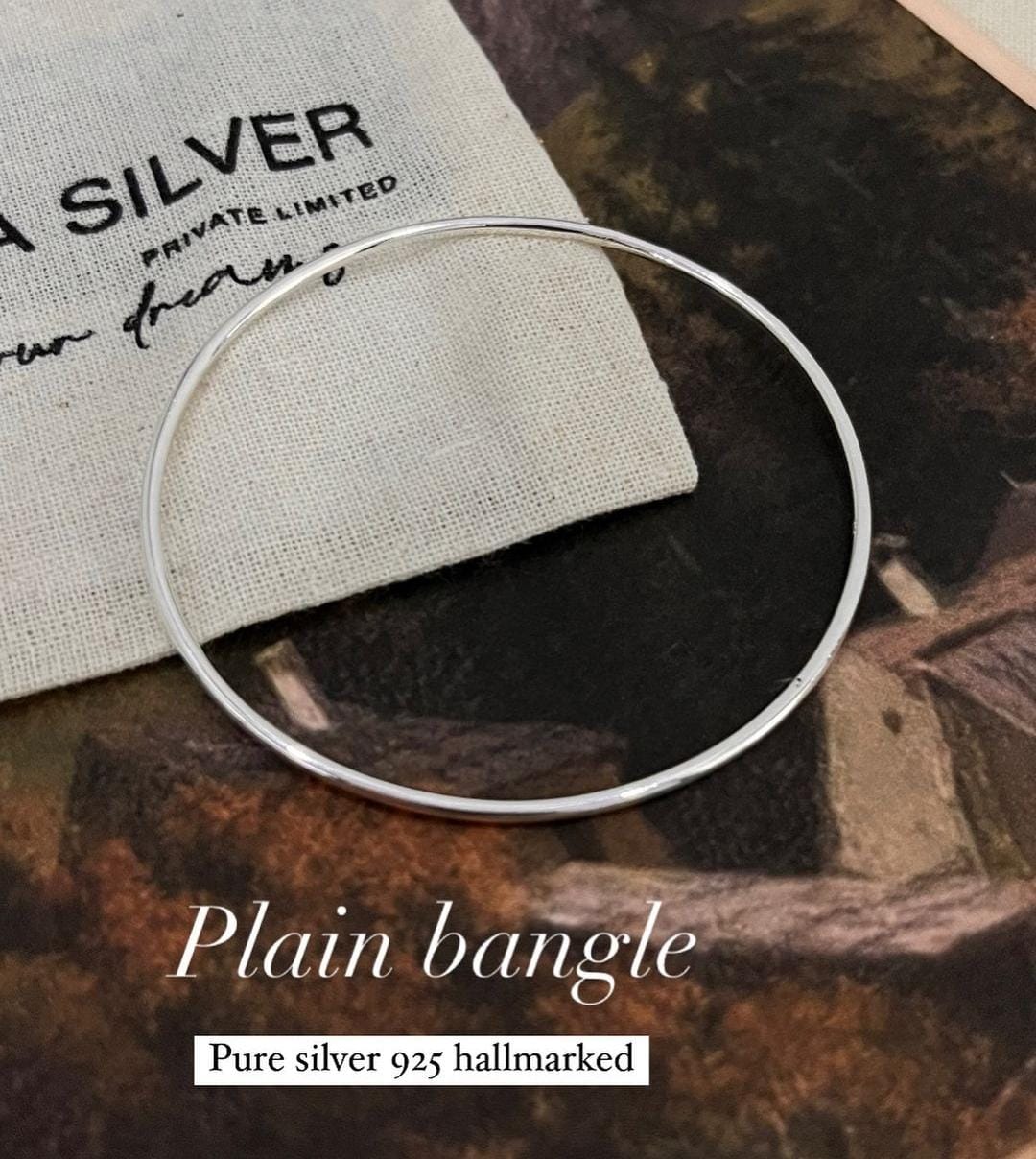 Timeless Plain Silver Bangle Bracelet