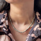 925 Sterling Silver Dalmatian Jasper Flat Tube Crystal Necklace