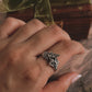 Charming fairy in the garden silver ring with nature-inspired elements