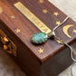 925 Sterling Silver Green Aventurine Faceted Oval Boho Handcrafted One of a Kind Pendant