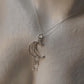 925 Sterling Silver Fresh Water Pearls Chain Moon Wire Wrapped Handcrafted Necklace