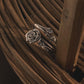 Charming vintage rose ring in sterling silver