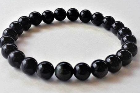 Black Obsidian Natural Crystal Bracelet 8MM