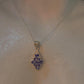 925 Sterling Silver Tanzanite leaf Flower Statement Pendant