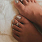Stylish wavy toe ring crafted from pure silver