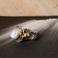 925 Sterling Silver Baroque Pearl Rustic Fusion Handcrafted Ring