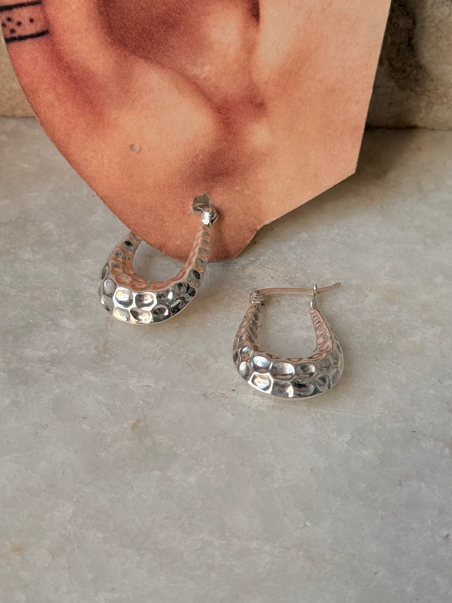925 Sterling Silver Chunky Italian U Statement 2 in 1 Hoops