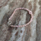 Rose Quartz Tumble & Plain Round 4mm Natural crystal 925 Sterling Silver Bracelet