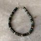 925 Sterling Silver African Turquoise Flat Tube Crystal Silver Balls Bracelet