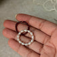 Natural Crystal Stretchy Fresh Water Pearl & Garnet Rings
