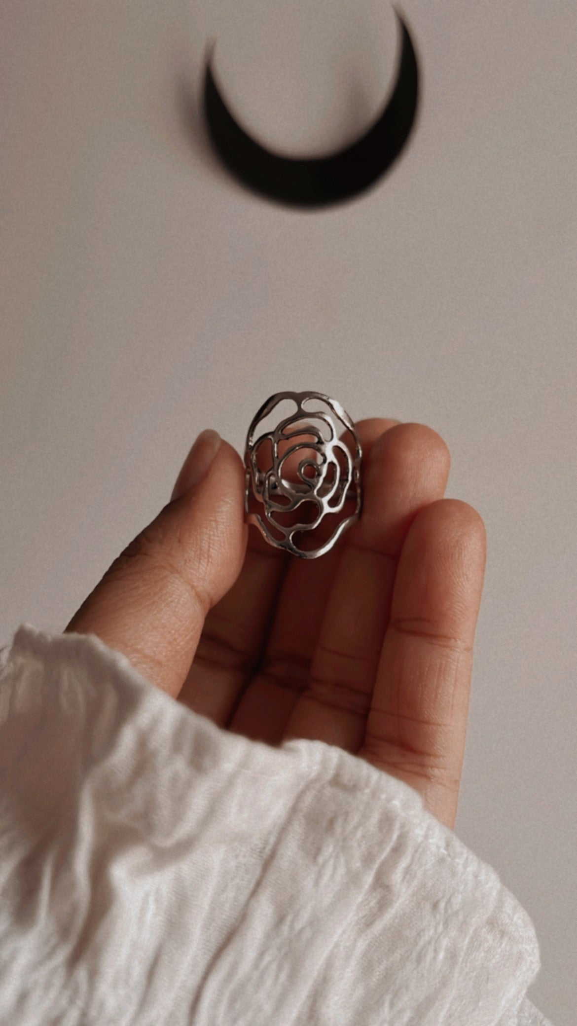 Rose Filigree Silver Ring