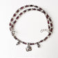 OM AUM Garnet, Clear Quartz & Smokey Quartz Tribal 925 Sterling Silver Boho Choker Necklace