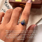 Boho Style Lapis Lazuli Fan Silver Ring for Bold Fashion