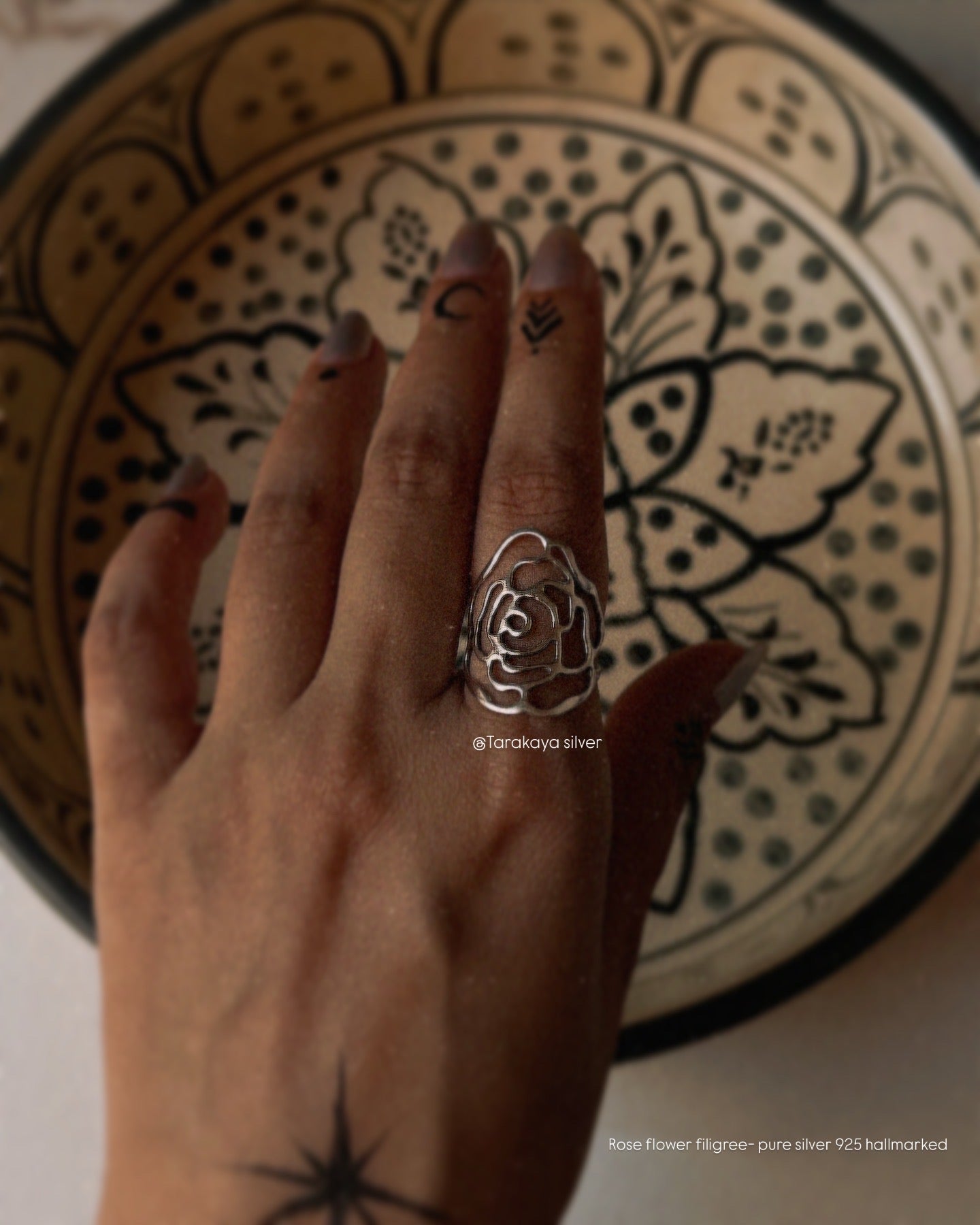 Rose Filigree 925 Sterling Silver Ring