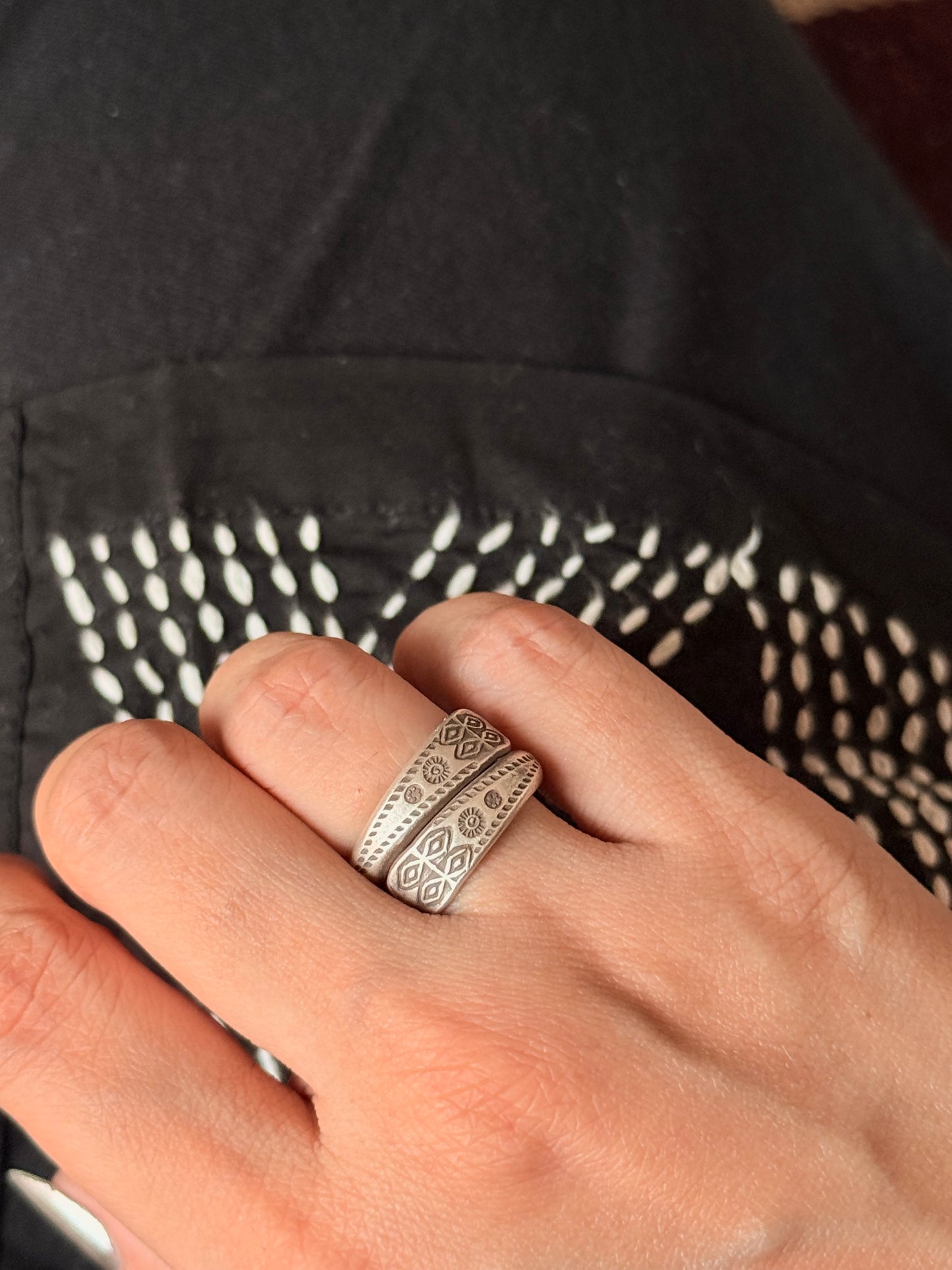 925 Sterling Silver Bohemian Hill Tribe Handcrafted Adjustable Ring