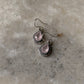 925 Sterling Silver Rose Quartz Pear Boho Hook Earrings