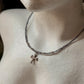 925 Sterling Silver Iolite Box 2mm Vintage Cross Charm Handcrafted Necklace