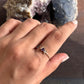 Silver Ring with Amethyst and Moon Phases Design